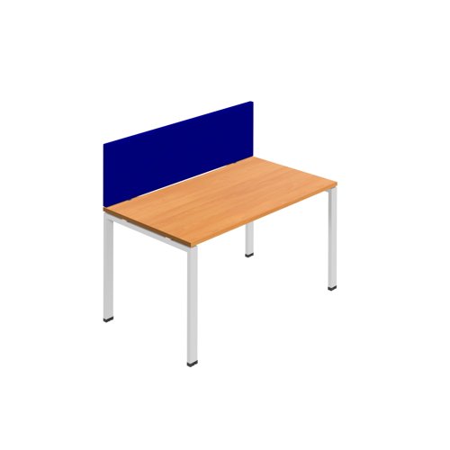 Synergy 1SP Bench Desk 1200X800mm GoalPost Beech/White Royal Blue Screen Synergy 1SP Bench Desk 1200X800mm GoalPost Beech/White Royal Blue Screen