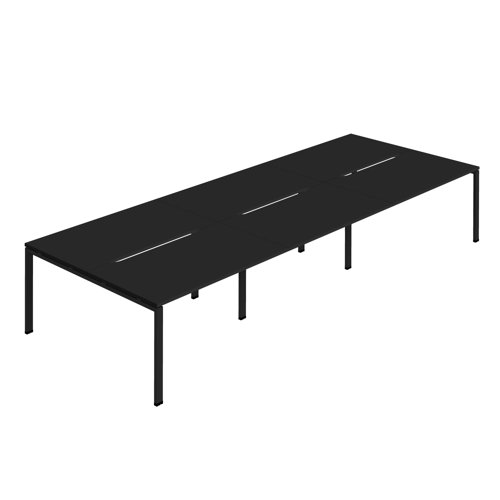 Synergy 6P Bench Desk 1200X800mm GoalPost Black/Black Synergy 6P Bench Desk 1200X800mm GoalPost Black/Black