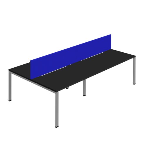 Synergy 4P Bench Desk 1200X800mm GoalPost Black/Silver Royal Blue Screen Synergy 4P Bench Desk 1200X800mm GoalPost Black/Silver Royal Blue Screen