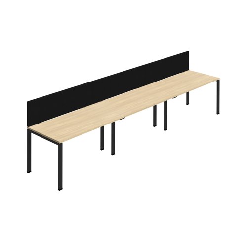 Synergy 3SP Bench Desk 1200X800mm GoalPost Nova Oak/Black Black Screen Synergy 3SP Bench Desk 1200X800mm GoalPost Nova Oak/Black Black Screen