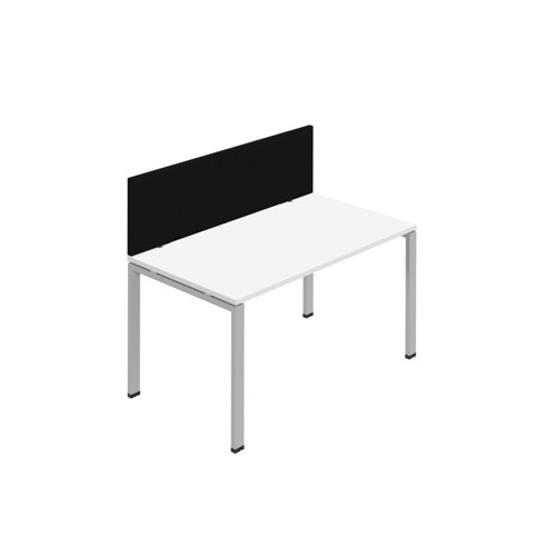 Synergy 1SP Bench Desk 1200X800mm GoalPost White/Silver Black Screen Synergy 1SP Bench Desk 1200X800mm GoalPost White/Silver Black Screen