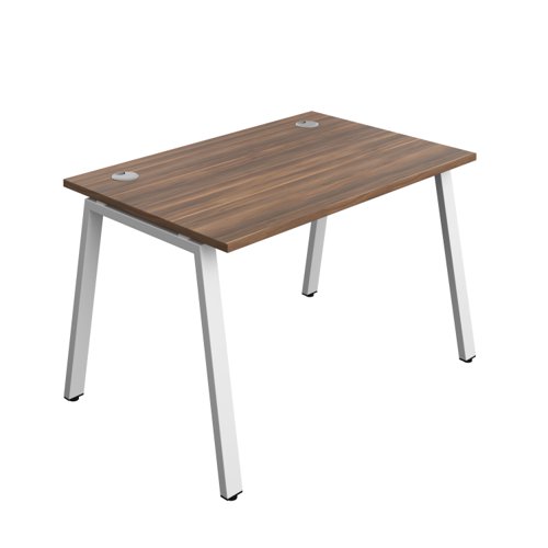Synergy Bench with Cable Ports: 1 Person (FSC) : A-Frame Leg : 1200 800 Dark Walnut/White Synergy Bench with Cable Ports: 1 Person (FSC) : A-Frame Leg : 1200 800 Dark Walnut/White