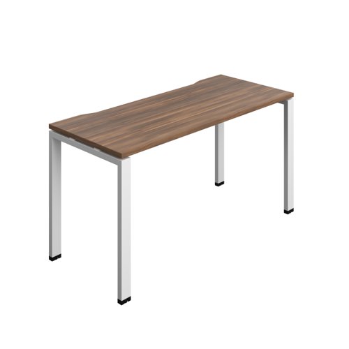 Synergy Bench with Cut Out: 1 Person (FSC) : Goal Post Leg : 1400 600 Dark Walnut/White Synergy Bench with Cut Out: 1 Person (FSC) : Goal Post Leg : 1400 600 Dark Walnut/White