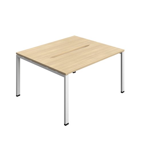 Synergy Bench with Cut Out: 2 Person (FSC) : Goal Post Leg : 1400 600 Nova Oak/White Synergy Bench with Cut Out: 2 Person (FSC) : Goal Post Leg : 1400 600 Nova Oak/White