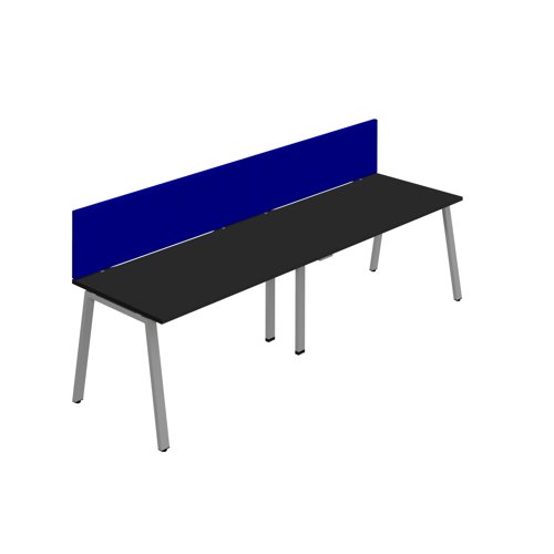 Synergy 2SP Bench Desk 1400X800mm A-Frame Black/Silver Royal Blue Screen Synergy 2SP Bench Desk 1400X800mm A-Frame Black/Silver Royal Blue Screen