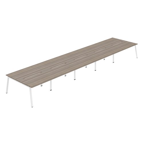 Synergy 10P Bench Desk 1400X800mm A-Frame Grey Oak/White Synergy 10P Bench Desk 1400X800mm A-Frame Grey Oak/White