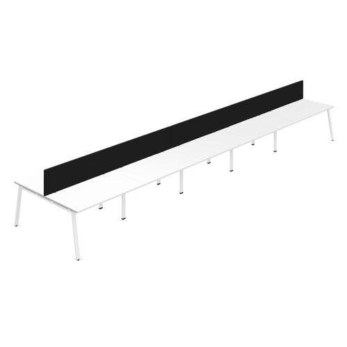 Synergy 10P Bench Desk 1400X800mm A-Frame White/White Black Screen Synergy 10P Bench Desk 1400X800mm A-Frame White/White Black Screen