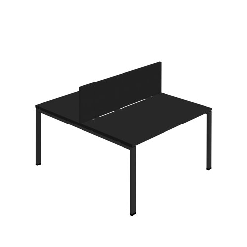 Synergy 2P Bench Desk 1400X800mm GoalPost Black/Black Black Screen Synergy 2P Bench Desk 1400X800mm GoalPost Black/Black Black Screen