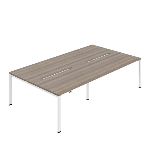 Synergy 4P Bench Desk 1400X800mm GoalPost Grey Oak/White Synergy 4P Bench Desk 1400X800mm GoalPost Grey Oak/White