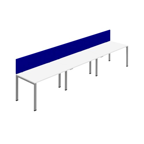 Synergy 3SP Bench Desk 1400X800mm GoalPost White/Silver Royal Blue Screen Synergy 3SP Bench Desk 1400X800mm GoalPost White/Silver Royal Blue Screen