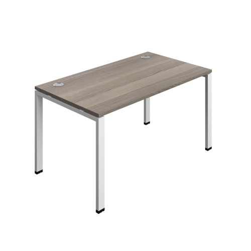 Synergy Bench with Cable Ports: 1 Person (FSC) : Goal Post Leg : 1400 800 Grey Oak/White Synergy Bench with Cable Ports: 1 Person (FSC) : Goal Post Leg : 1400 800 Grey Oak/White