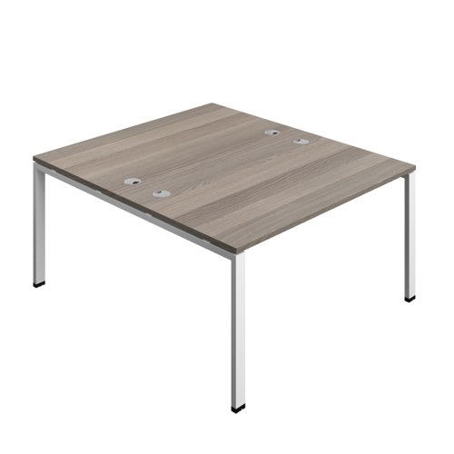 Synergy Bench with Cable Ports: 2 Person (FSC) : Goal Post Leg : 1400 800 Grey Oak/White Synergy Bench with Cable Ports: 2 Person (FSC) : Goal Post Leg : 1400 800 Grey Oak/White