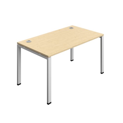 Synergy Bench with Cable Ports: 1 Person (FSC) : Goal Post Leg : 1400 800 Maple/Silver Synergy Bench with Cable Ports: 1 Person (FSC) : Goal Post Leg : 1400 800 Maple/Silver