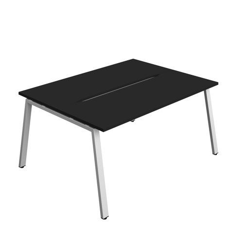 Synergy Bench with Cut Out: 2 Person (FSC) : A-Frame Leg : 1600 600 Black/Silver Synergy Bench with Cut Out: 2 Person (FSC) : A-Frame Leg : 1600 600 Black/Silver