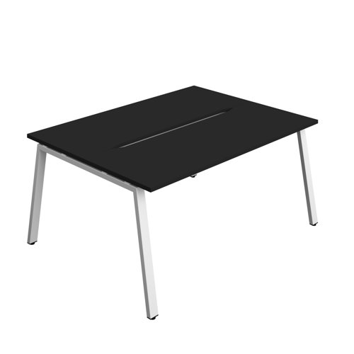 Synergy Bench with Cut Out: 2 Person (FSC) : A-Frame Leg : 1600 600 Black/White Synergy Bench with Cut Out: 2 Person (FSC) : A-Frame Leg : 1600 600 Black/White