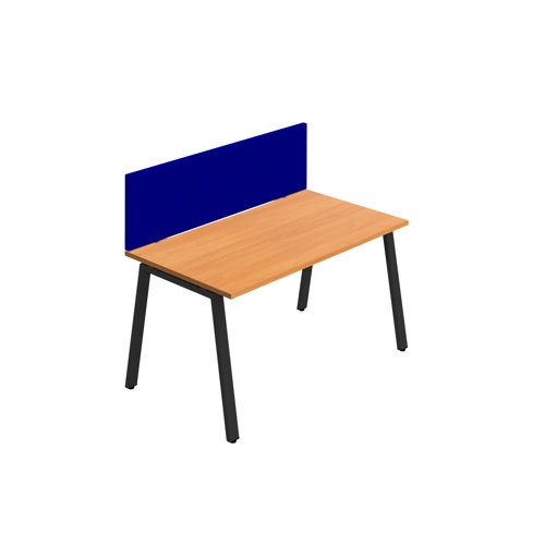 Synergy 1SP Bench Desk 1600X800mm A-Frame Beech/Black Royal Blue Screen Synergy 1SP Bench Desk 1600X800mm A-Frame Beech/Black Royal Blue Screen