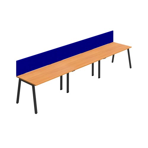 Synergy 3SP Bench Desk 1600X800mm A-Frame Beech/Black Royal Blue Screen Synergy 3SP Bench Desk 1600X800mm A-Frame Beech/Black Royal Blue Screen