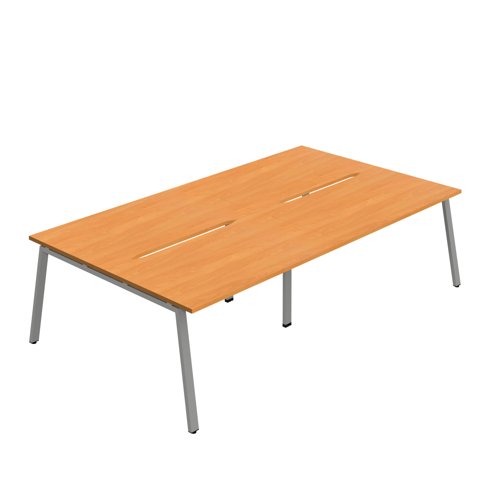 Synergy 4P Bench Desk 1600X800mm A-Frame Beech/Silver Synergy 4P Bench Desk 1600X800mm A-Frame Beech/Silver