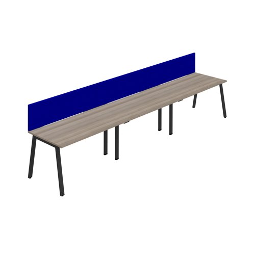 Synergy 3SP Bench Desk 1600X800mm A-Frame Grey Oak/Black Royal Blue Screen Synergy 3SP Bench Desk 1600X800mm A-Frame Grey Oak/Black Royal Blue Screen