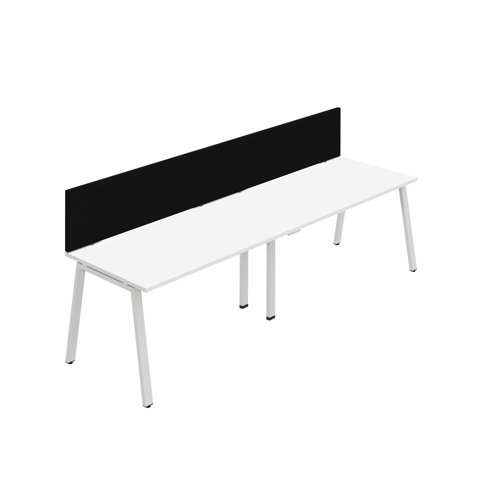 Synergy 2SP Bench Desk 1600X800mm A-Frame White/White Black Screen Synergy 2SP Bench Desk 1600X800mm A-Frame White/White Black Screen
