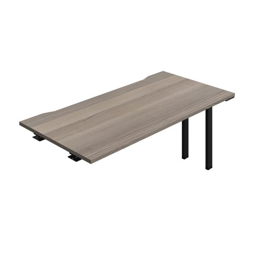 Synergy Bench Extension with Cut Out: 1 Person (FSC) : 1600 800 Grey Oak/Black Synergy Bench Extension with Cut Out: 1 Person (FSC) : 1600 800 Grey Oak/Black