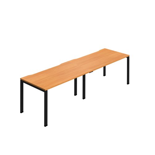 Synergy 2SP Bench Desk 1600X800mm Goalpost Beech/Black Synergy 2SP Bench Desk 1600X800mm Goalpost Beech/Black