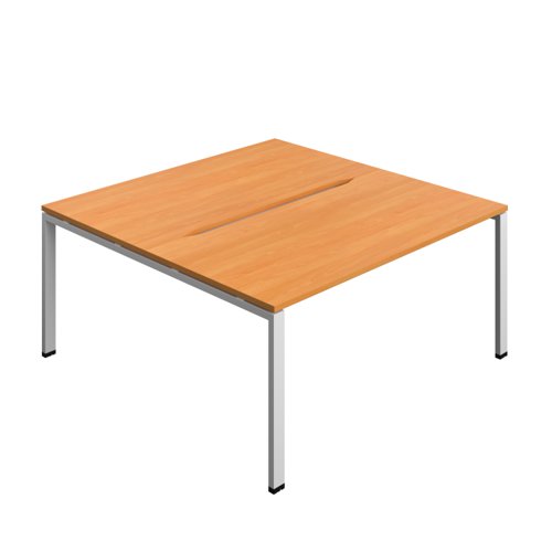 Synergy Bench with Cut Out: 2 Person (FSC) : Goal Post Leg : 1600 800 Beech/Silver Synergy Bench with Cut Out: 2 Person (FSC) : Goal Post Leg : 1600 800 Beech/Silver
