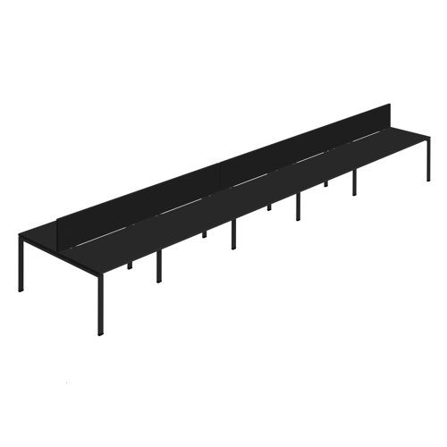 Synergy 10P Bench Desk 1600X800mm GoalPost Black/Black Black Screen Synergy 10P Bench Desk 1600X800mm GoalPost Black/Black Black Screen