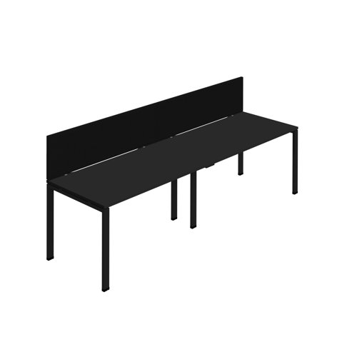 Synergy 2SP Bench Desk 1600X800mm GoalPost Black/Black Black Screen Synergy 2SP Bench Desk 1600X800mm GoalPost Black/Black Black Screen
