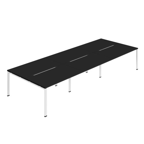 Synergy 6P Bench Desk 1600X800mm GoalPost Black/White Synergy 6P Bench Desk 1600X800mm GoalPost Black/White