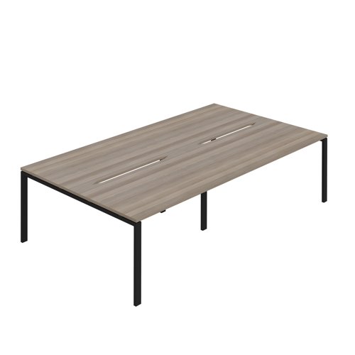 Synergy 4P Bench Desk 1600X800mm GoalPost Grey Oak/Black Synergy 4P Bench Desk 1600X800mm GoalPost Grey Oak/Black