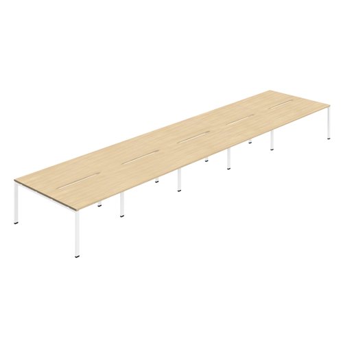 Synergy 10P Bench Desk 1600X800mm GoalPost Nova Oak/White Synergy 10P Bench Desk 1600X800mm GoalPost Nova Oak/White