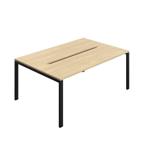 Synergy Bench with Cut Out: 2 Person (FSC) : Goal Post Leg : 1800 600 Nova Oak/Black Synergy Bench with Cut Out: 2 Person (FSC) : Goal Post Leg : 1800 600 Nova Oak/Black