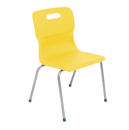 Titan 4 Leg Polypropylene School Chair Size 5 Yellow
