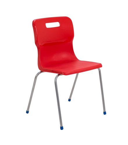 Titan 4 Leg Polypropylene School Chair Size 6 Red