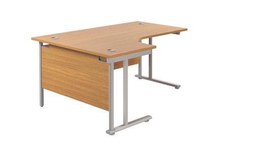 Twin+Upright+Left+Hand+Radial+Desk+1600X1200+Nova+Oak%2FSilver