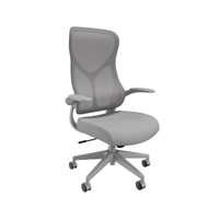 ZIP MESH BACK CHAIR WITH FOLDING ARMS