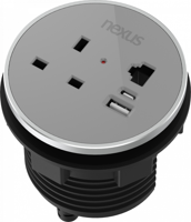 CIRCULAR IN-DESK POWER MODULE: 1 OUTLET: