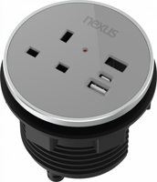 CIRCULAR IN-DESK POWER MODULE: 1 OUTLET: