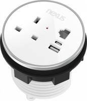 CIRCULAR IN-DESK POWER MODULE: 1 OUTLET: