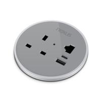 CIRCULAR IN-DESK POWER MODULE: 1 OUTLET:
