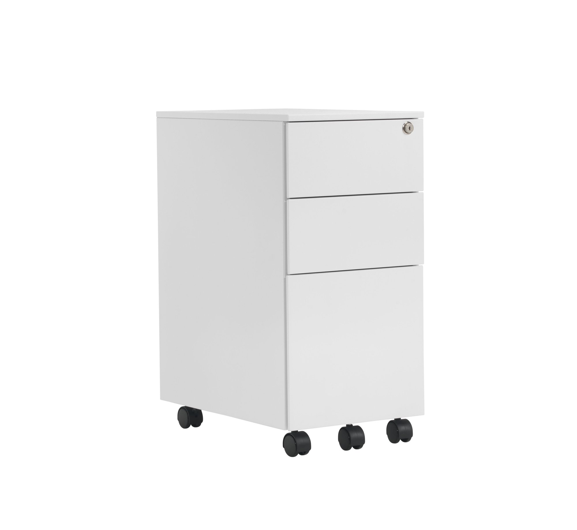PEDESTAL SLIMLINE 3 DRAWER STEEL