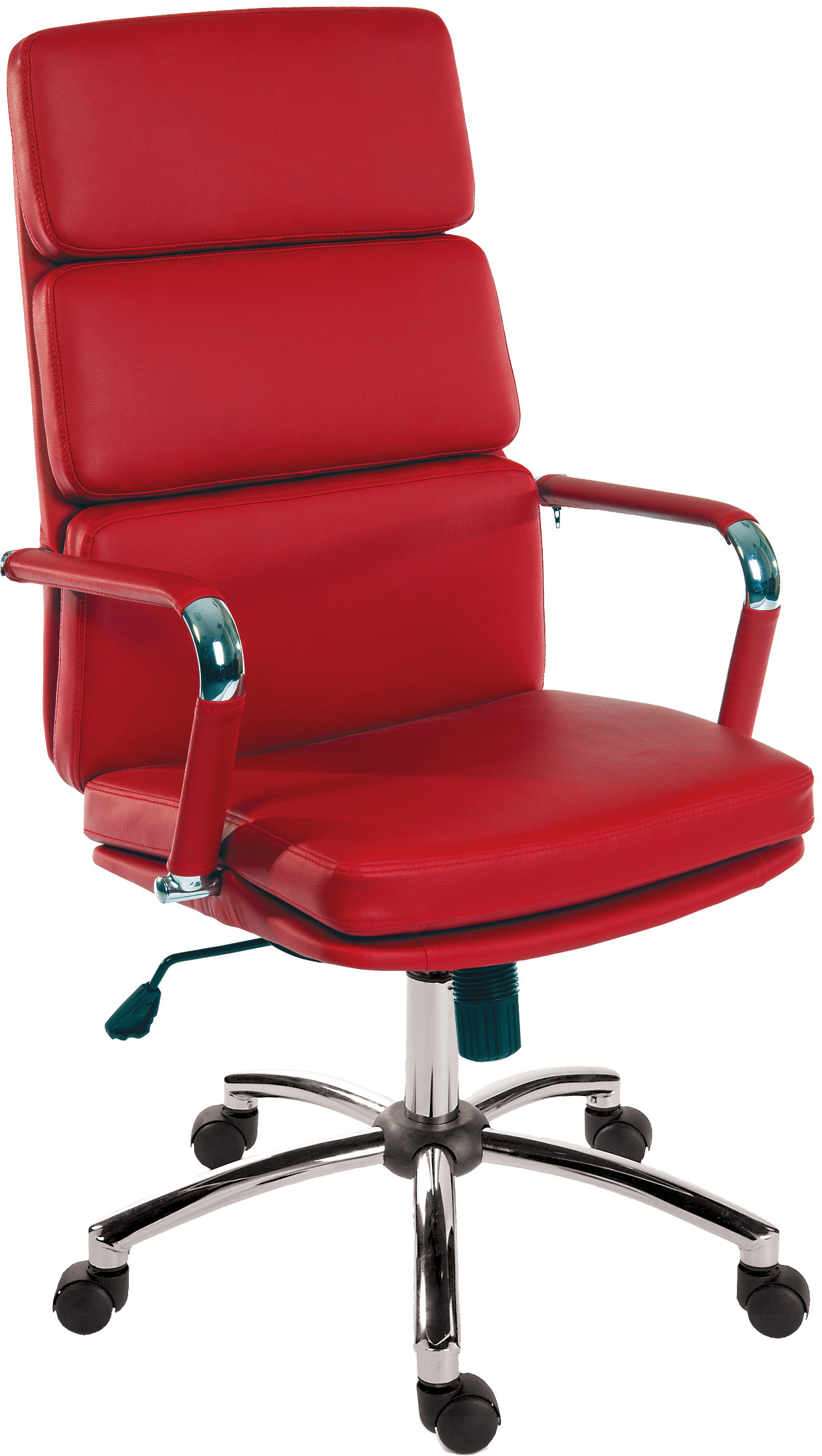 DECO FAUX LEATHER EXEC CHAIR RED