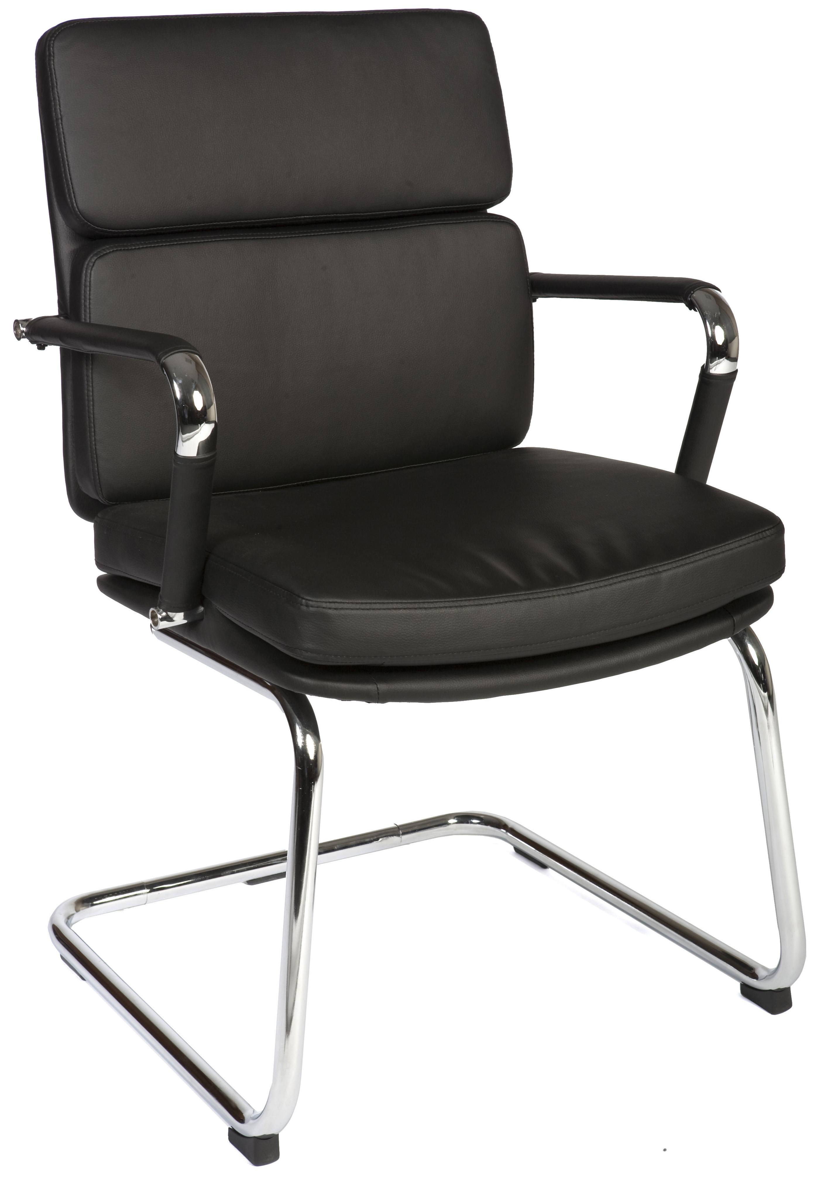 1101BLK DECO CANTILEVER BLACK CHAIR