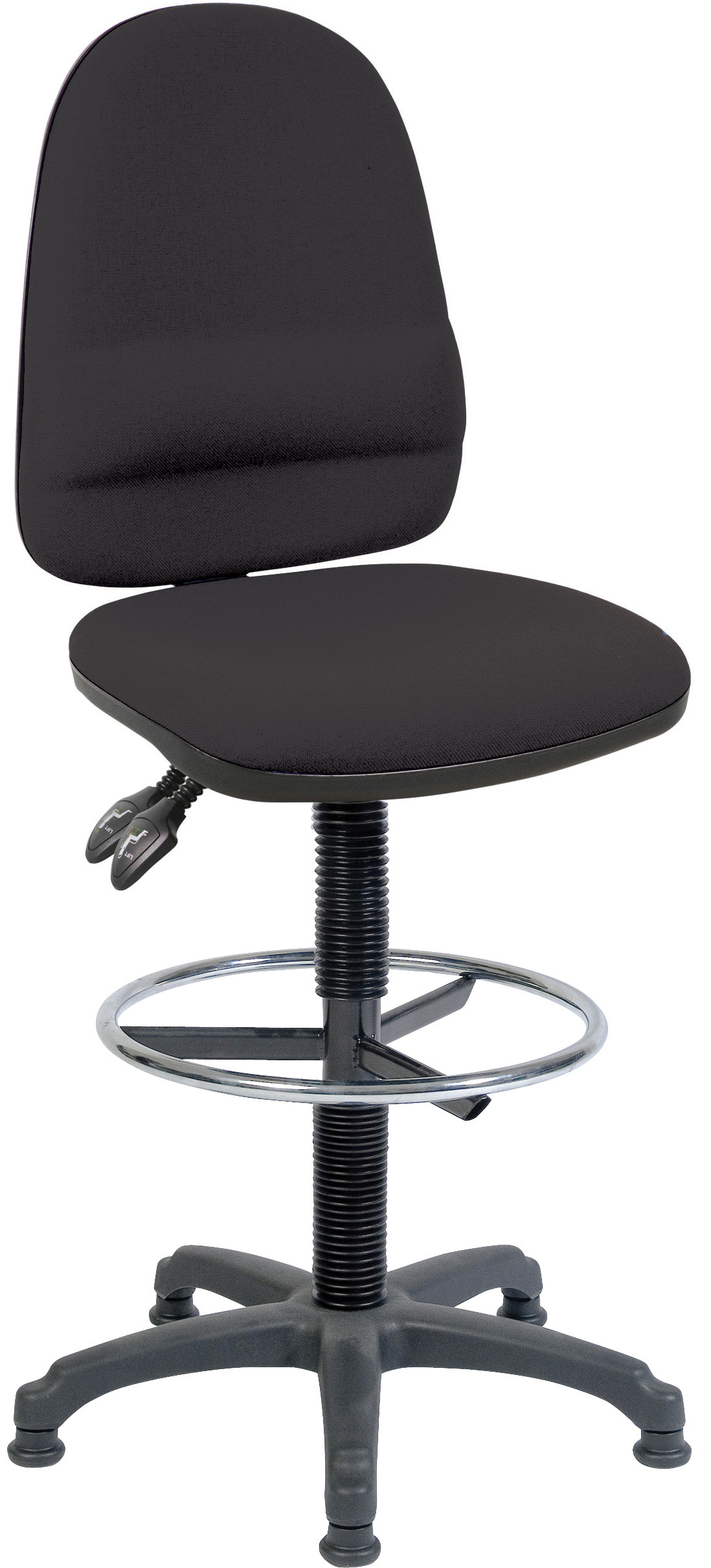 ERGOTWIN CHAIR WITH FIXED FOOTRING BK
