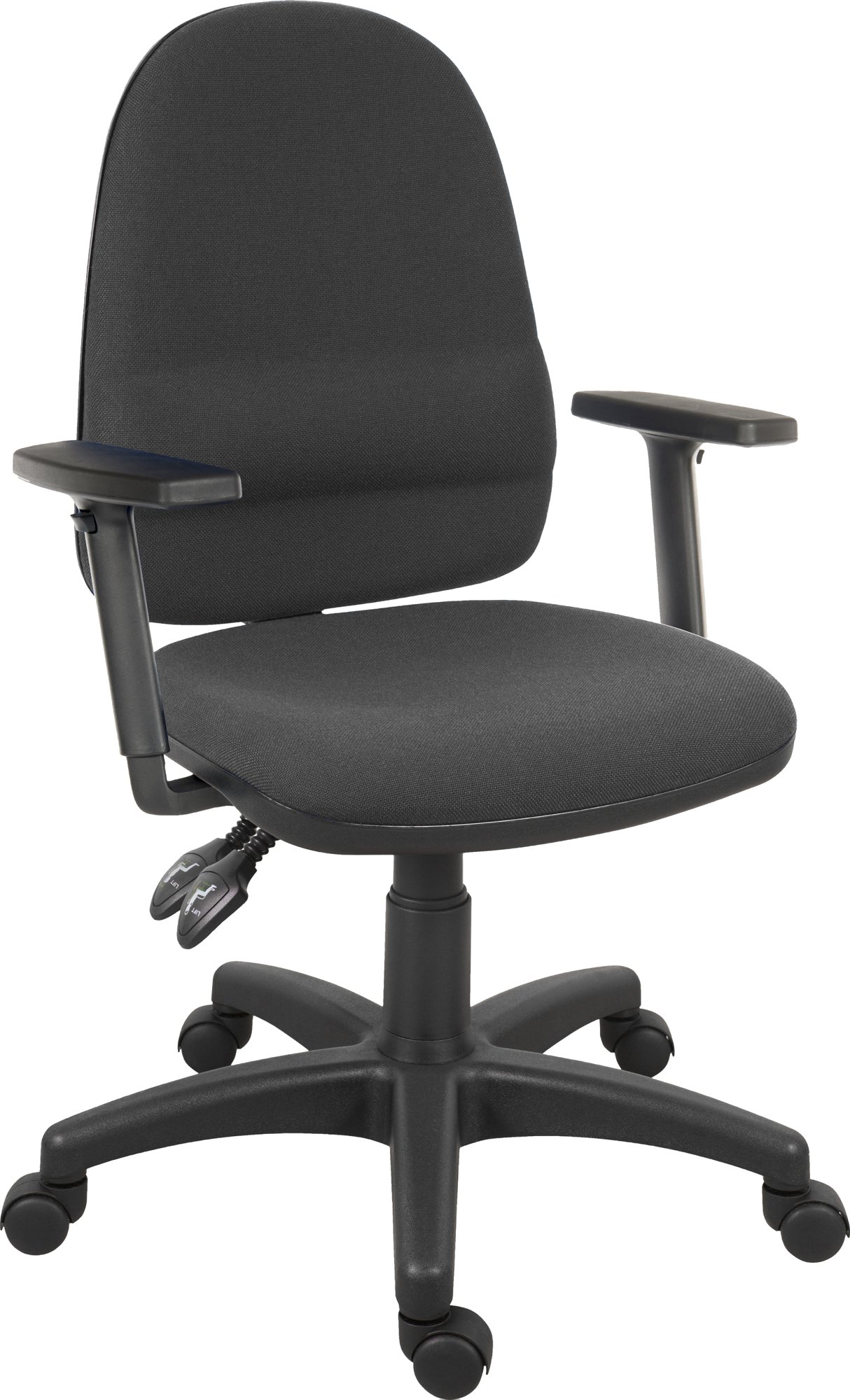ERGOTWIN FABRIC OPS CHAIR ADJ ARMS BK