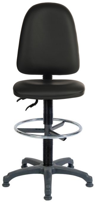 ERGO TWIN PU CHAIR FIXED FOOTRING BK