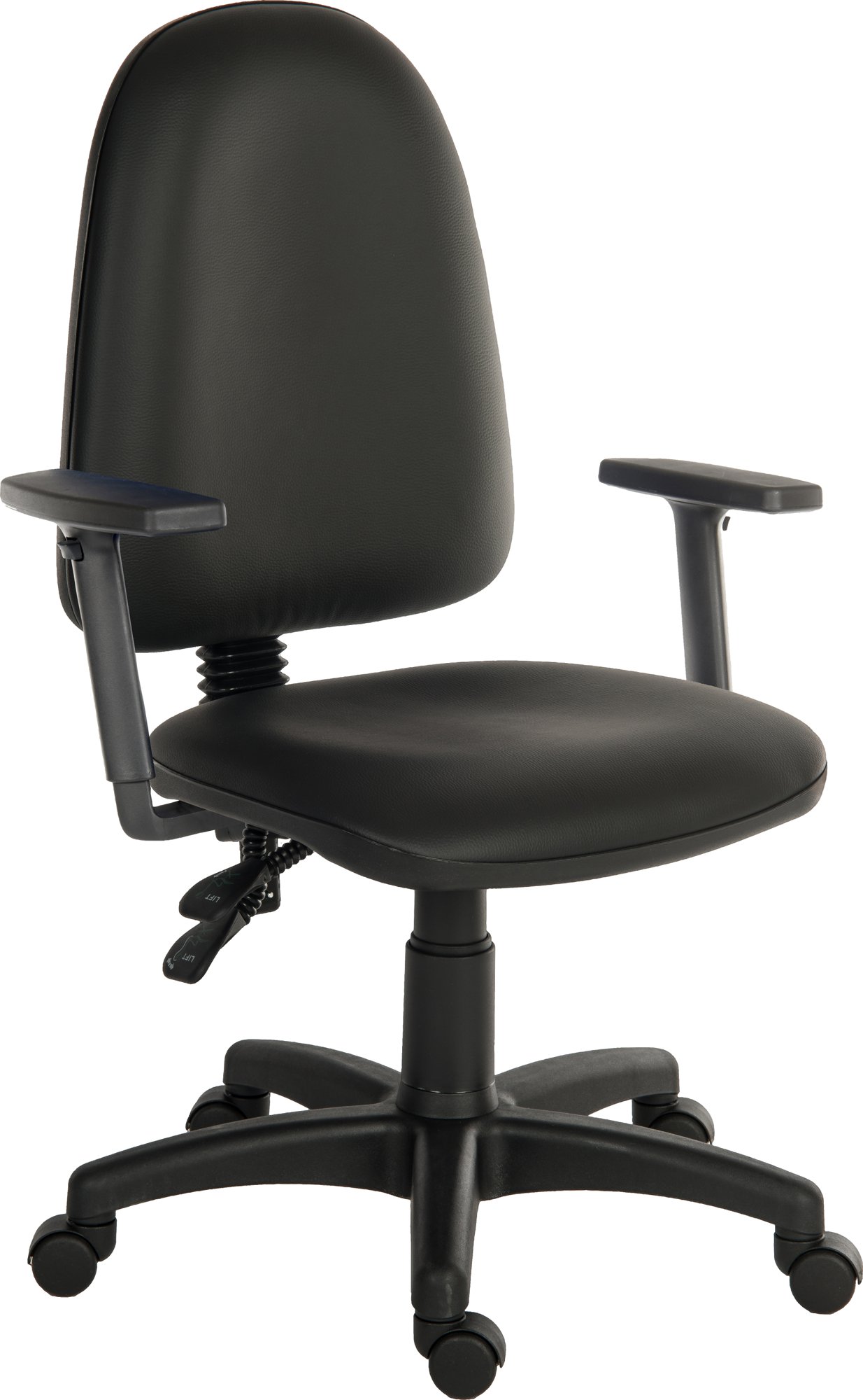 ERGOTWIN PU OPS CHAIR ADJUST ARMS BK