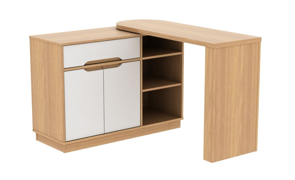 7700010 REVOLVE HIDEAWAY DESK BIANCO OAK