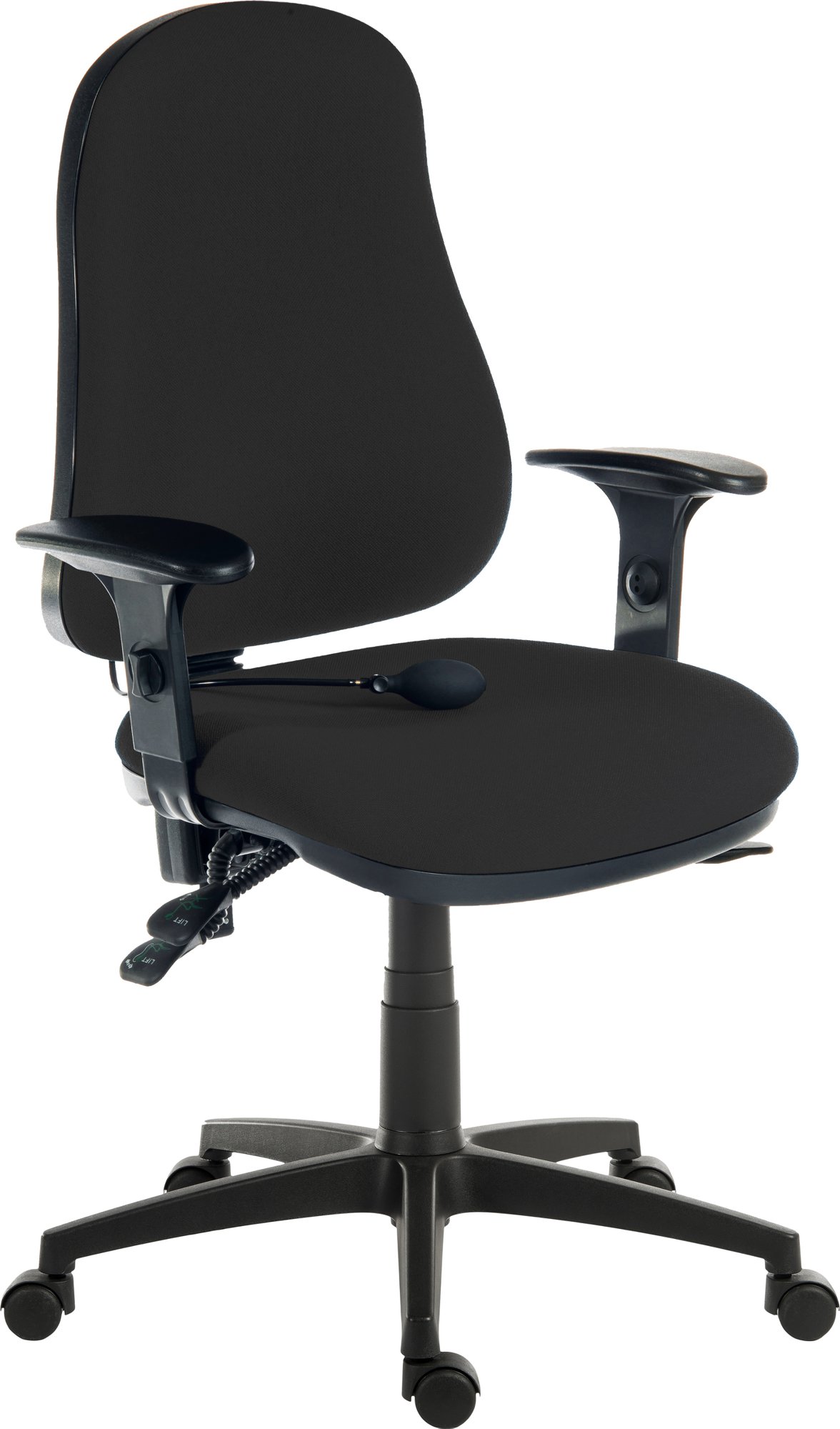 ERGOCOMFORTAIR CHAIR WITH ARMS BLACK